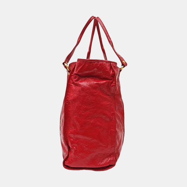 Calfskin Top Handle Bag Red