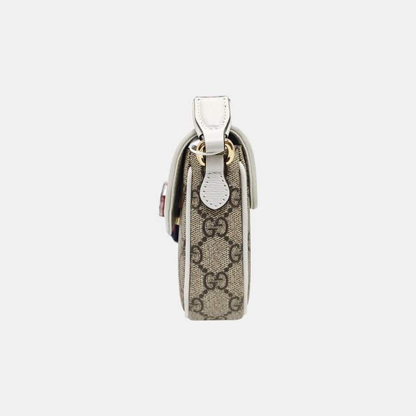 Ophidia Large Monogram Coated Canvas Beige
