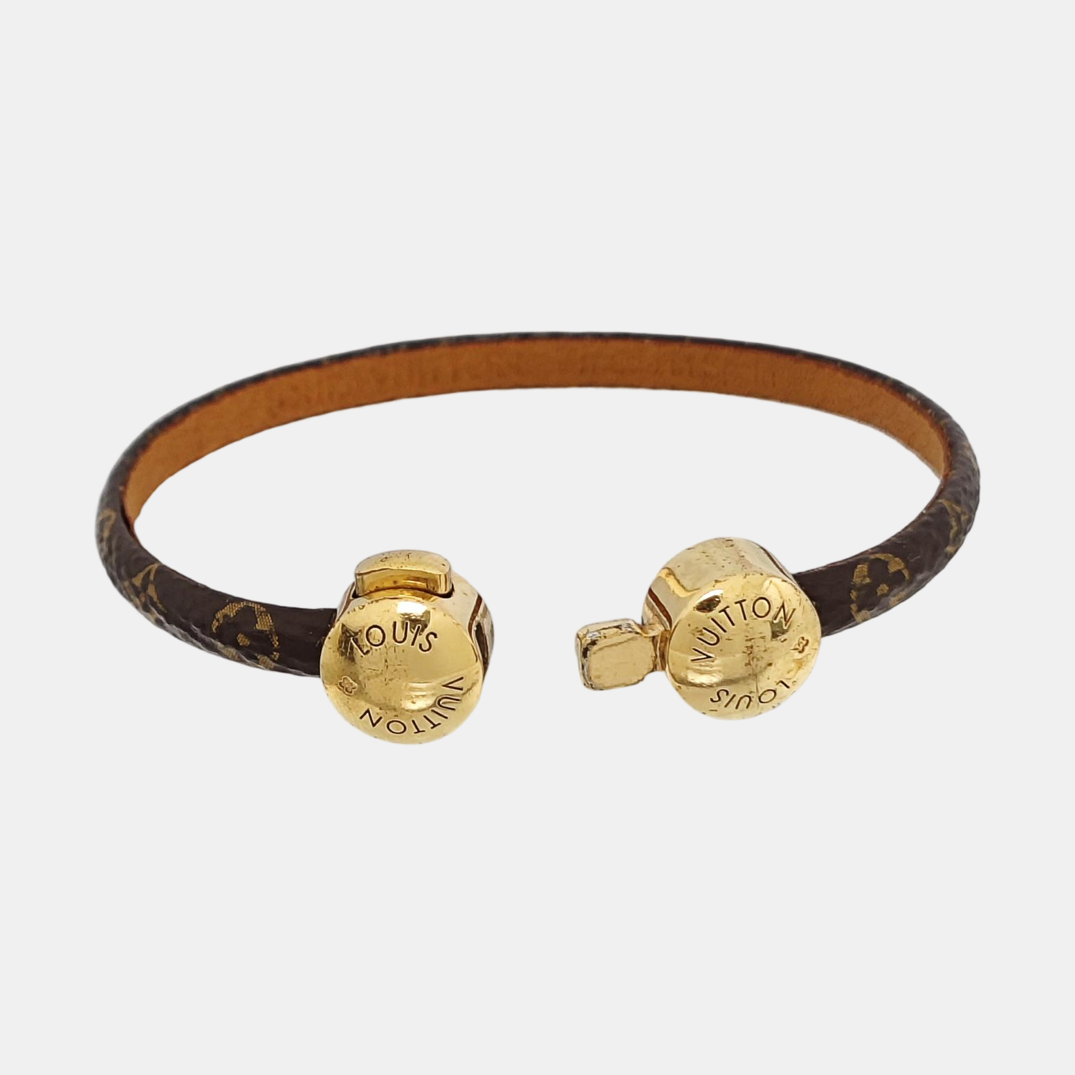 HISTORIC MINI MONOGRAM Leather Brown Bangle