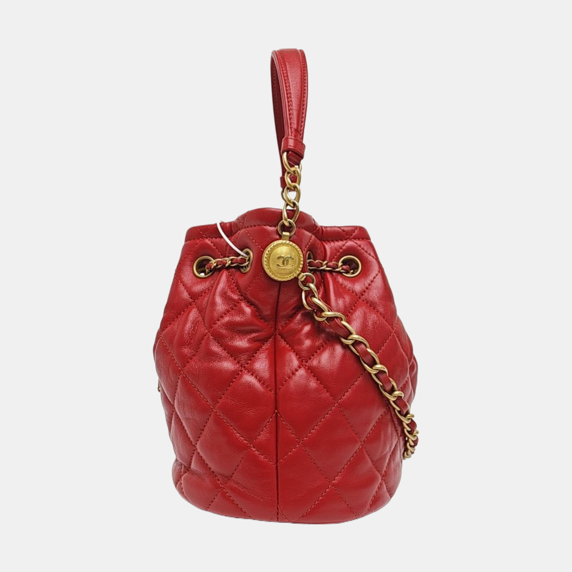 DRAWSTRING Quilted Lambskin Red
