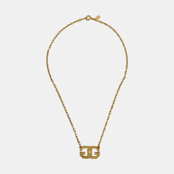 G Cube Metal Gold Necklace