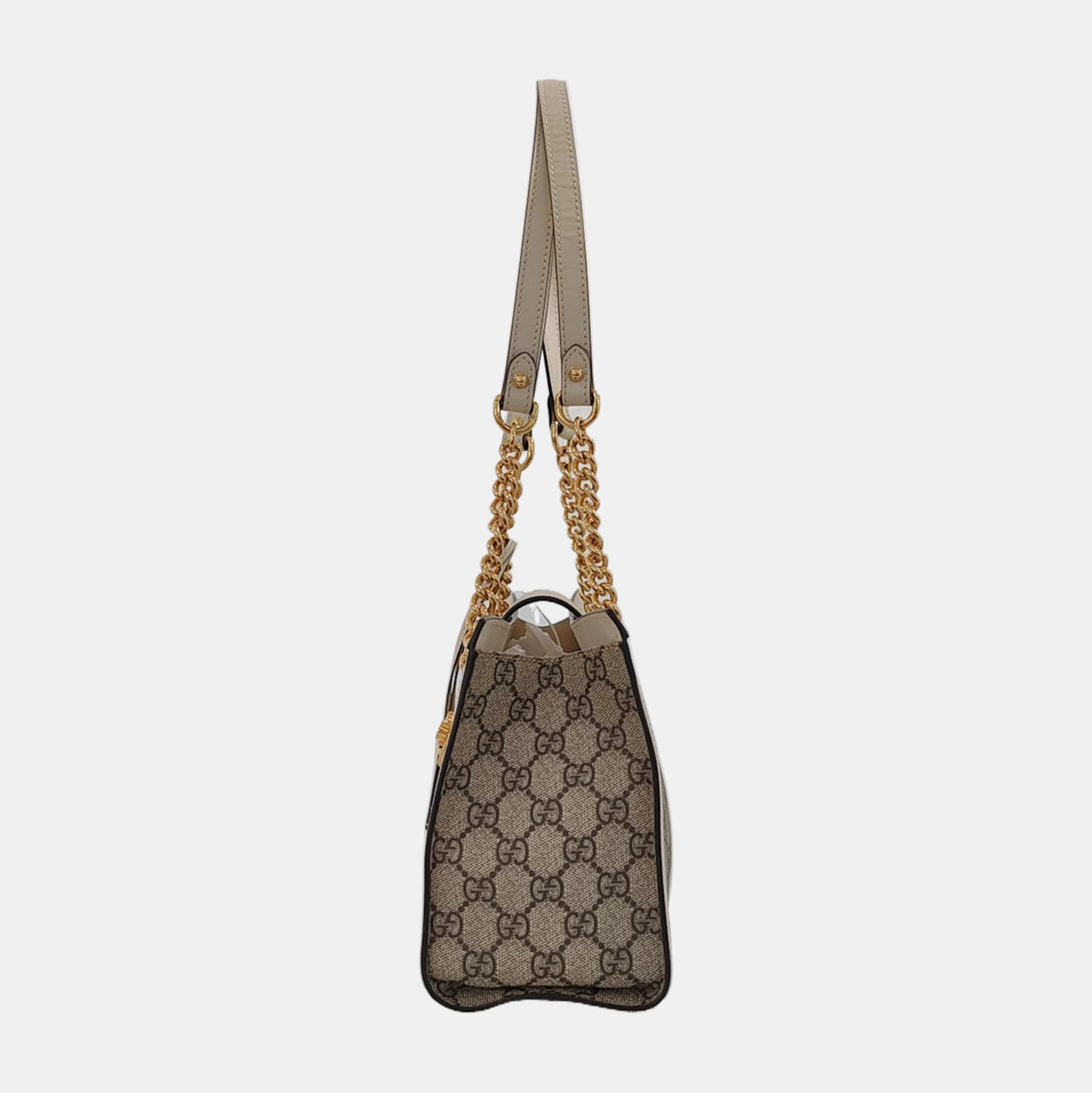 Padlock Small Monogram Coated Canvas Beige