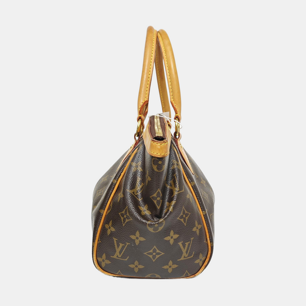 Monogram Coated Canvas Top Handle Bag Brown