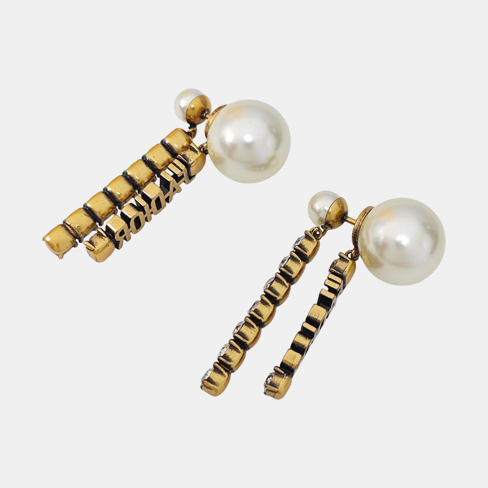 Dior Tribales Metal Gold Stud Earrings