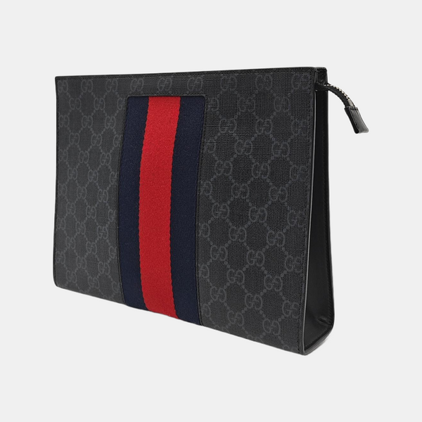 GG Supreme Monogram Coated Canvas Gray