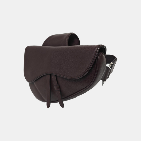 Saddle mediano de piel de ternera marrón