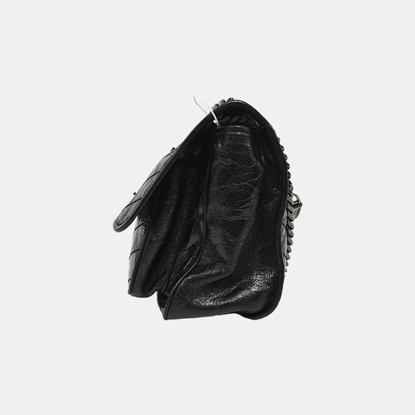 NIKI Medium Chevron Calfskin Black