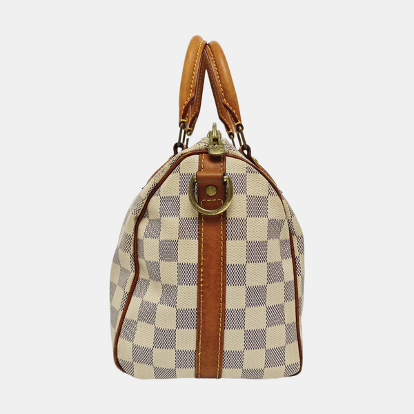 SPEEDY 25 Damier Azur Coated Canvas White