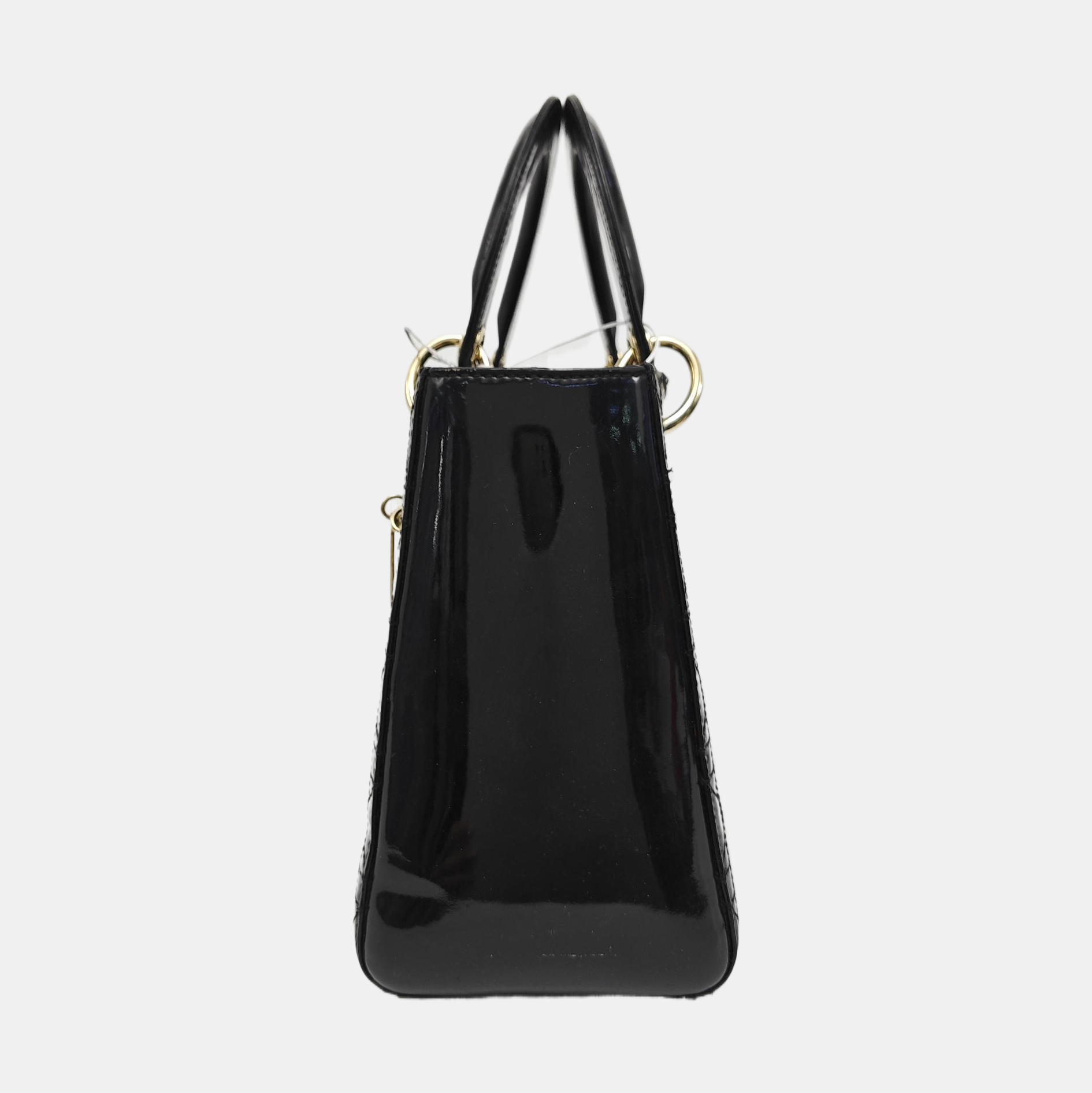 Lady Dior Medium Cannage Patent Leather Black