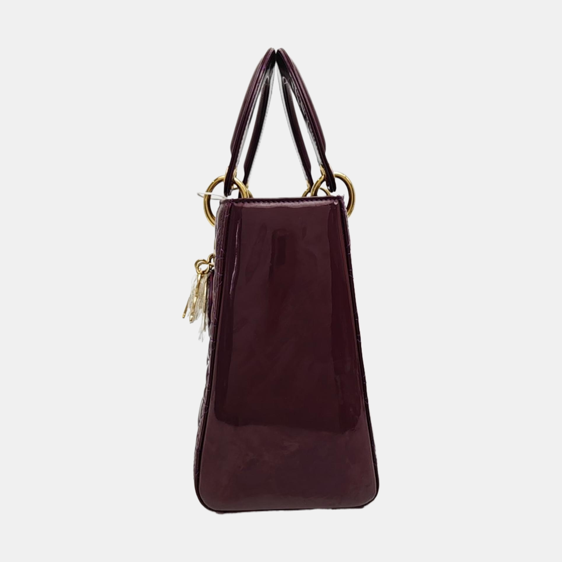 Lady Dior Medium Cannage Patent Leather Purple