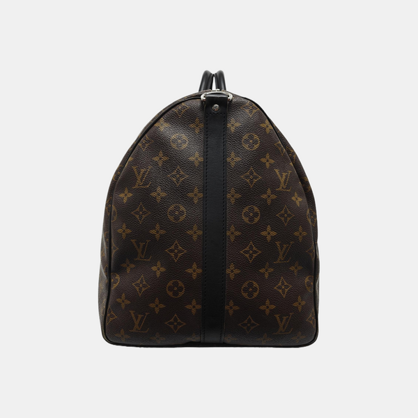 KEEPALL 55 Monogram Coated Canvas Brown