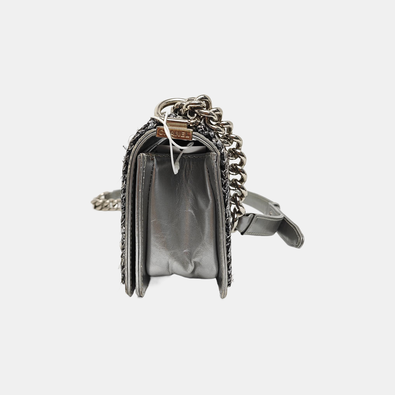 BOY CHANEL Small Chevron Calfskin Gray