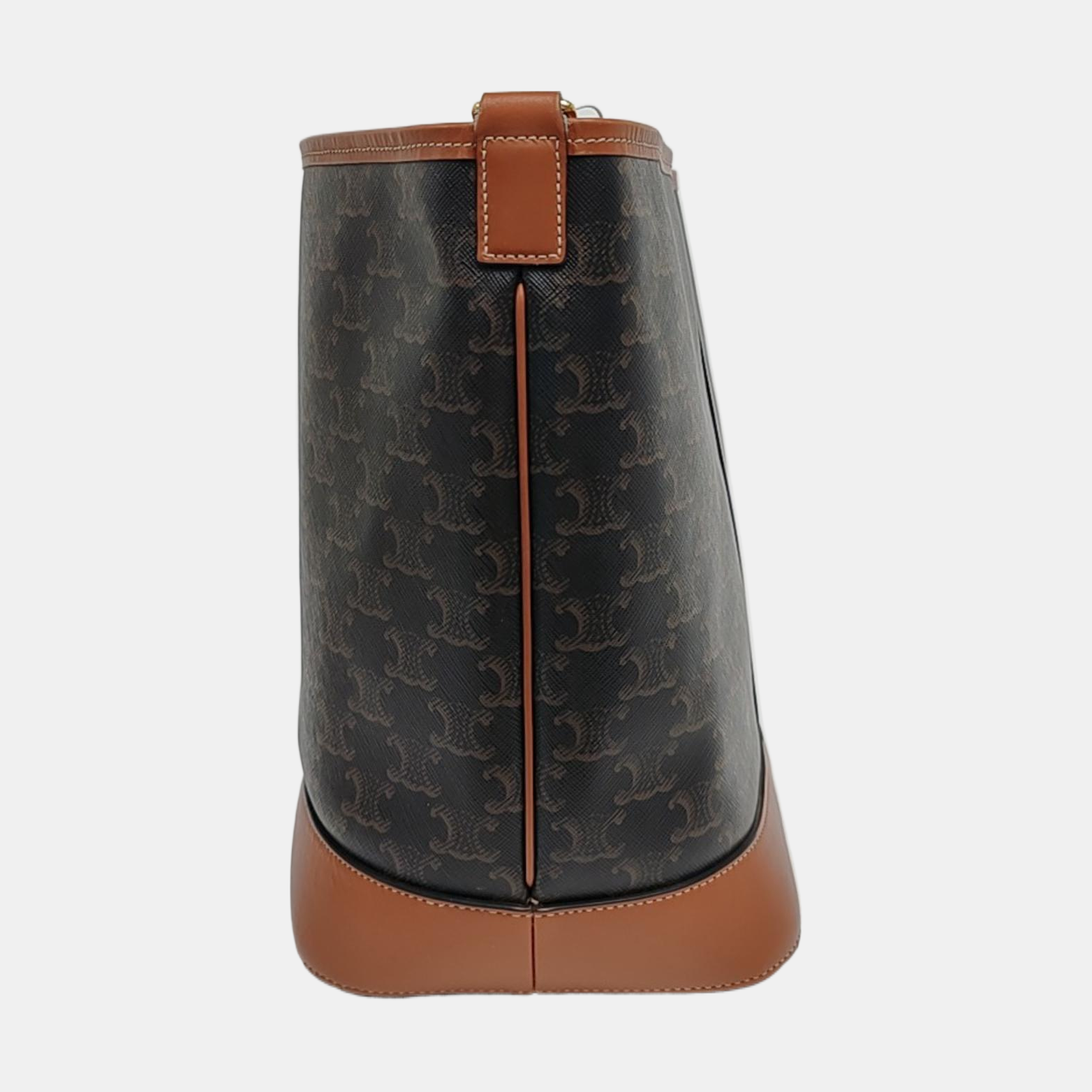 Authenticated pre-owned  TRIOMPHE CANVAS Medium Coated Canvas Brown - Bucket Bag at Looply