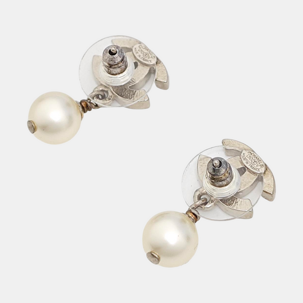 CC Logo Metal Silver Earrings