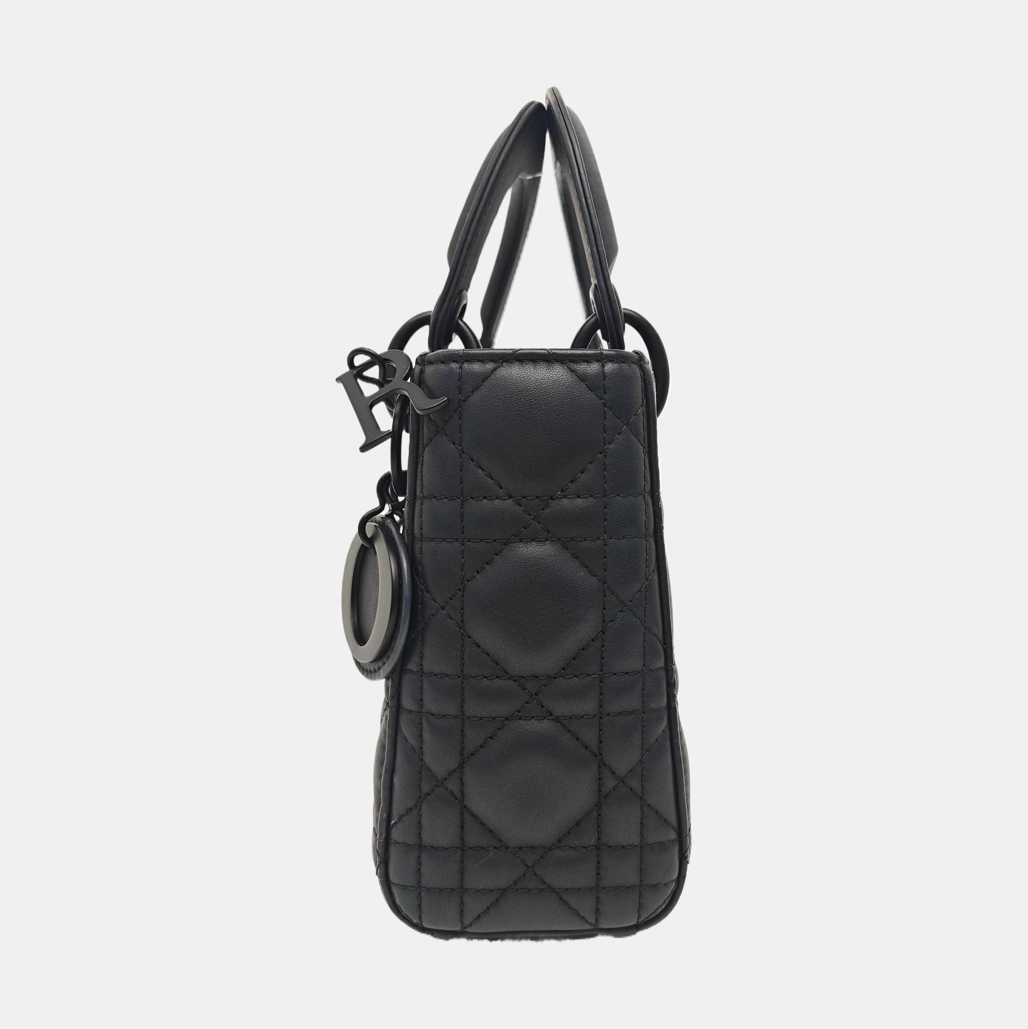 Lady Dior Mini Cannage Calfskin Black