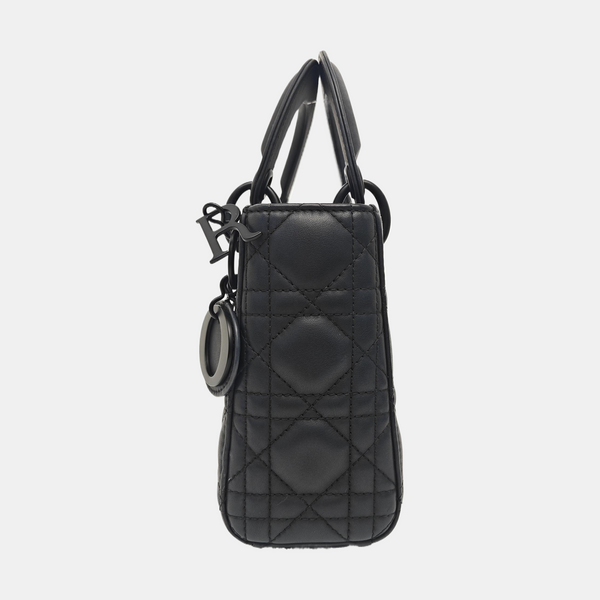 Lady Dior Mini Cannage Calfskin Black