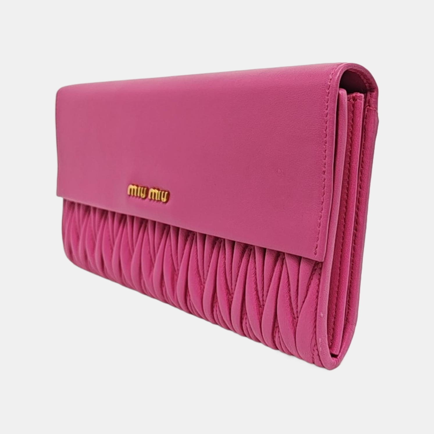 Flap Wallet Quilted Lambskin Red Wallet