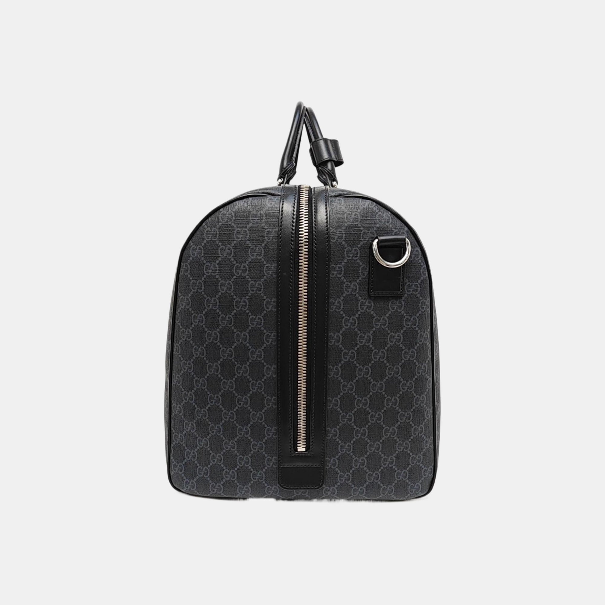 Monogram Coated Canvas Shoulder Bag Black