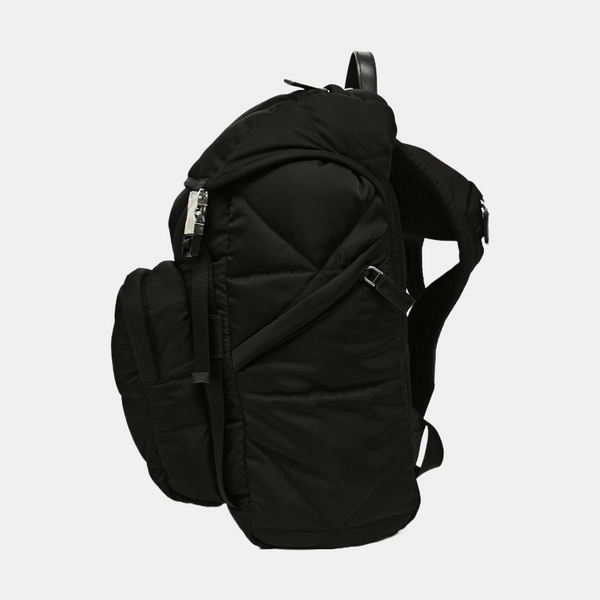 Quilted Nylon Backpack Black