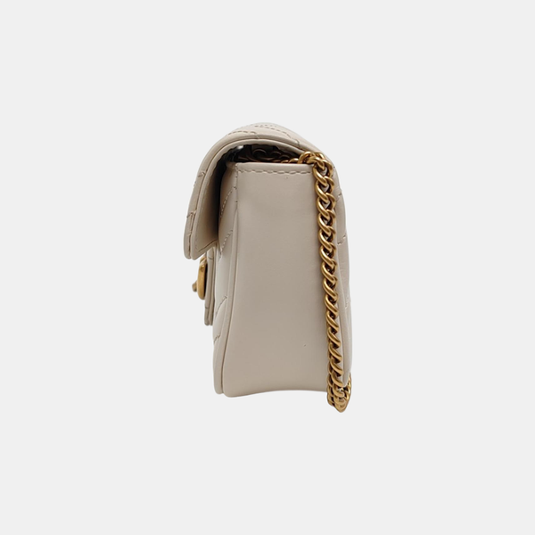 GG Marmont Mini Quilted Calfskin White