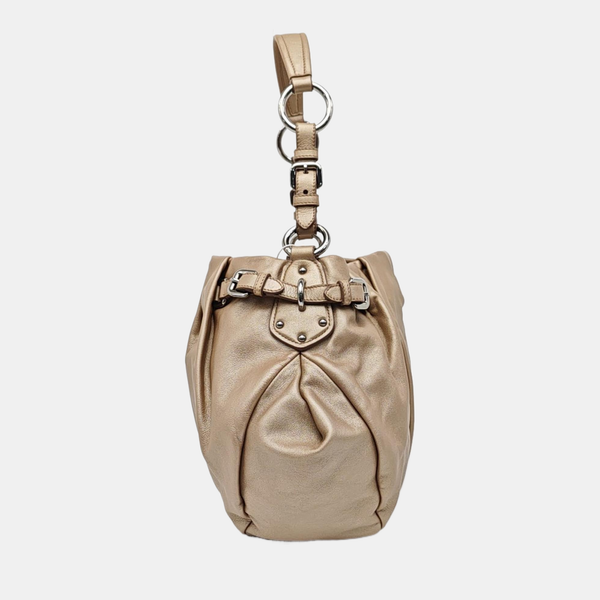 Calfskin Top Handle Bag Beige