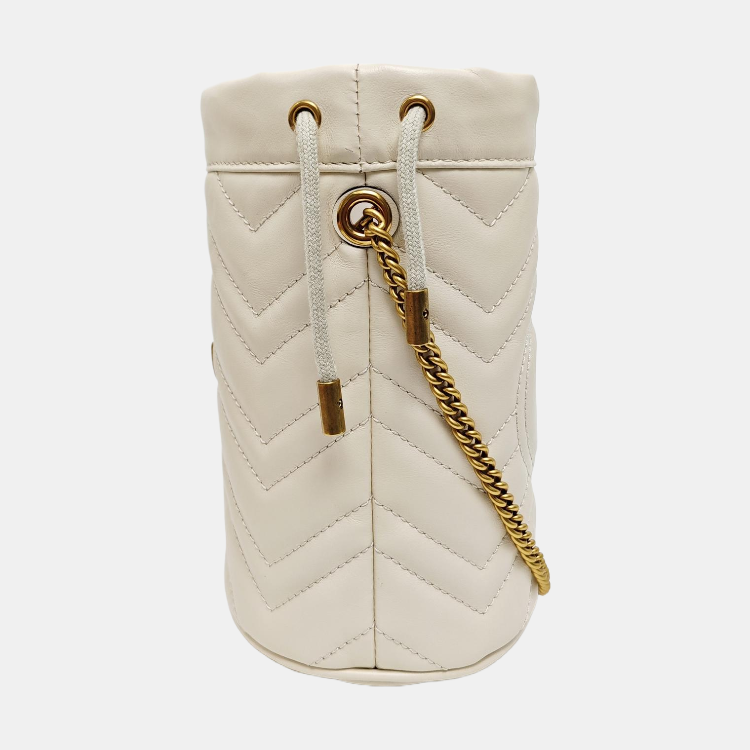 GG Marmont Mini Quilted Calfskin White