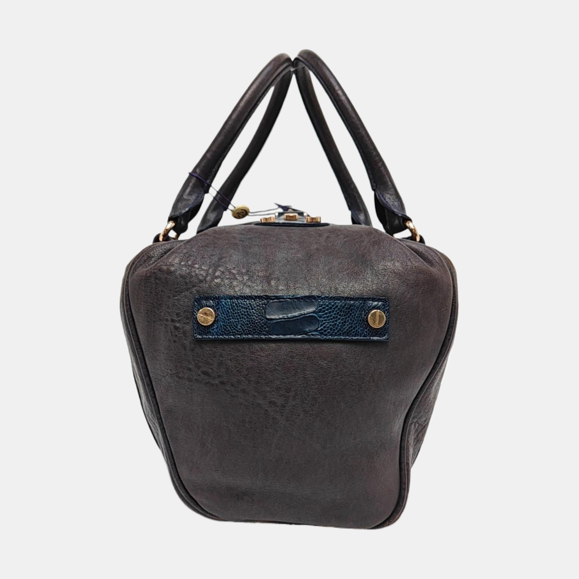 Calfskin Top Handle Bag Brown