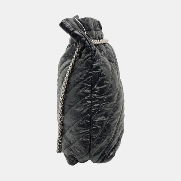 Crush Medium Quilted Calfskin Black