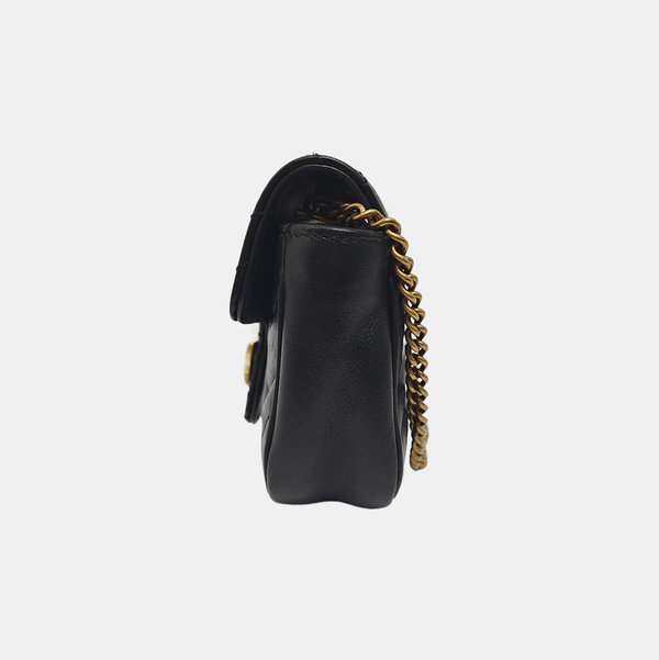 GG Marmont Mini Quilted Calfskin Black
