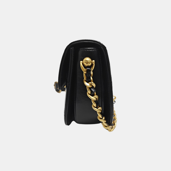Quilted Calfskin Shoulder Bag Black