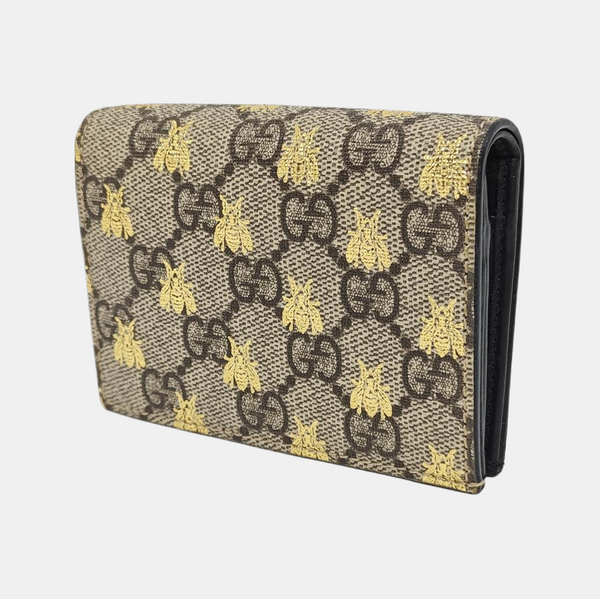 GG Supreme Monogram Coated Canvas Beige Card Holder