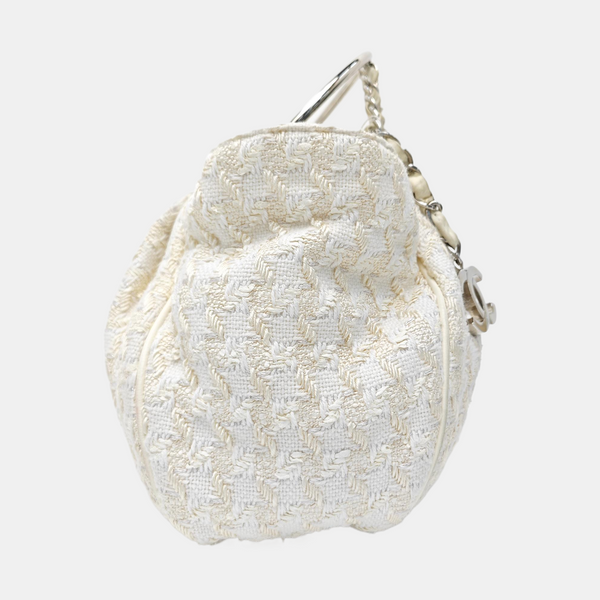 Fabric Top Handle Bag White