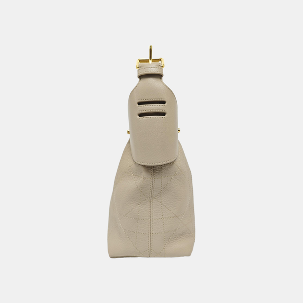 Cannage Calfskin Top Handle Bag Medium Beige