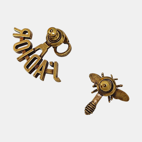J'adior Metal Gold Stud Earrings