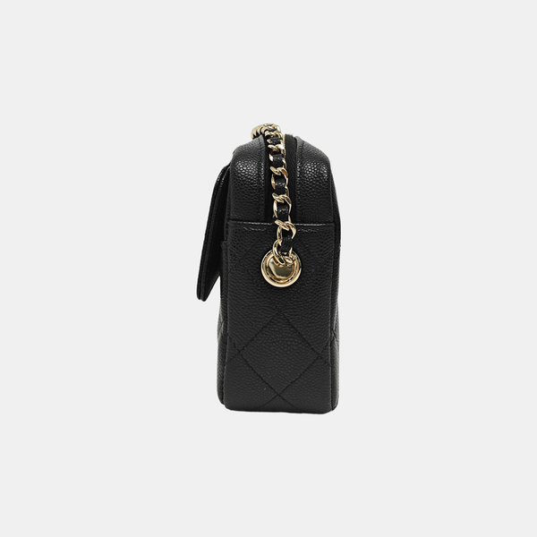 Quilted Grained Calfskin Black