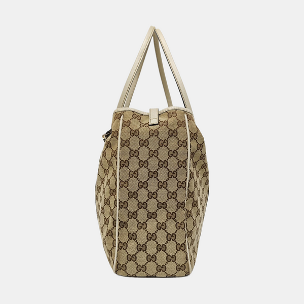Monogram Canvas Tote Bag Brown
