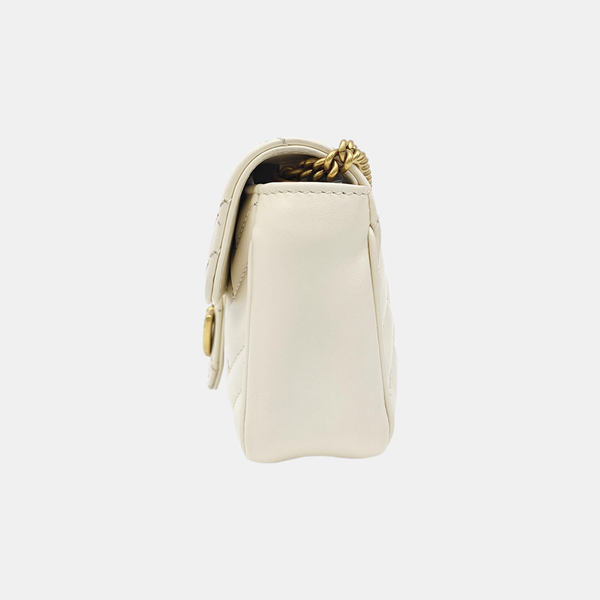 GG Marmont Mini Quilted Calfskin White