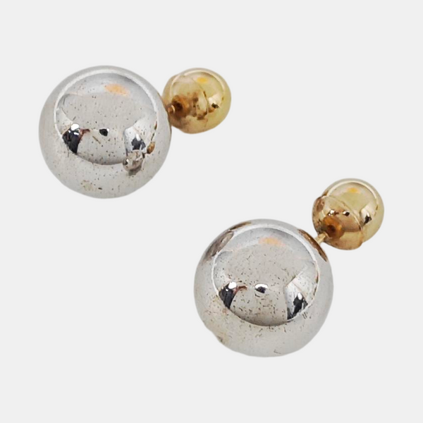 Dior Tribales Metal Silver Stud Earrings