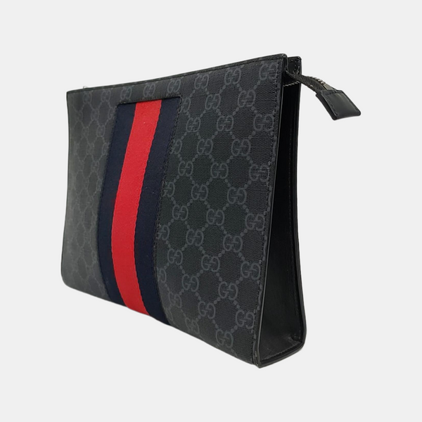 GG Supreme Monogram Coated Canvas Gray