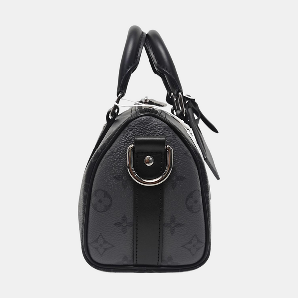 KEEPALL 25 Monogram Coated Canvas Black