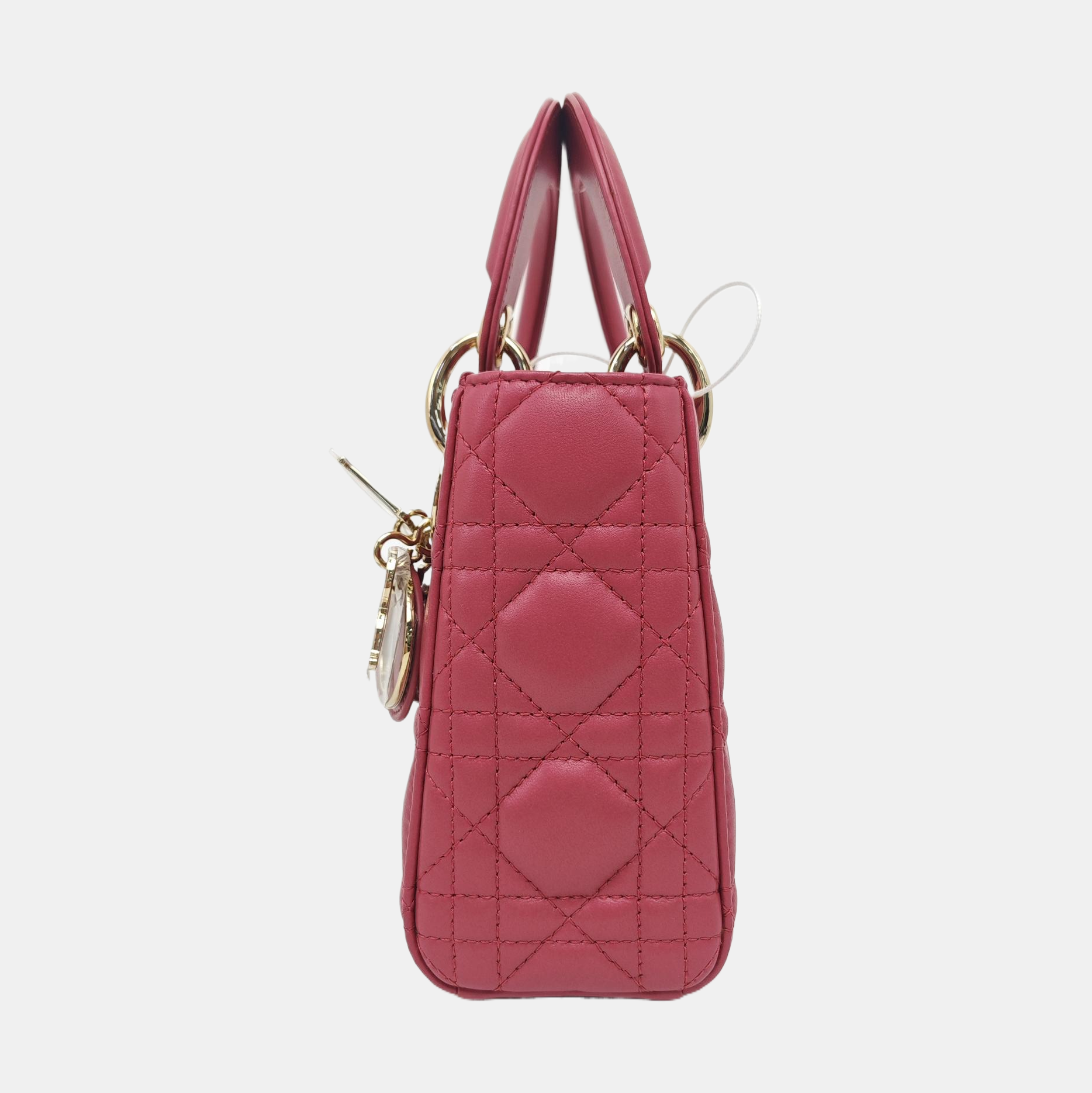 Lady Dior Mini Cannage Lambskin Red