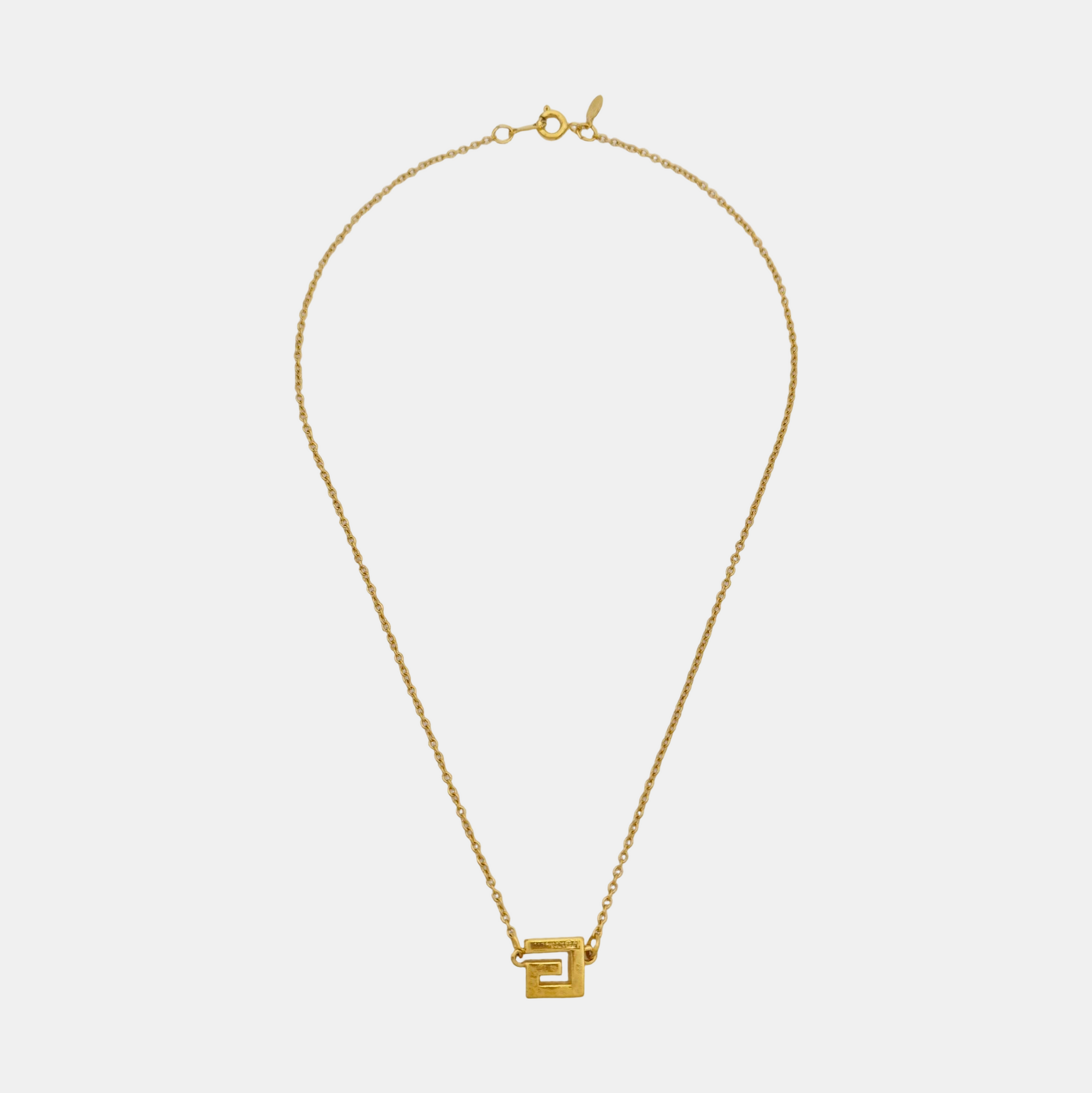G Cube Metal Gold Necklace