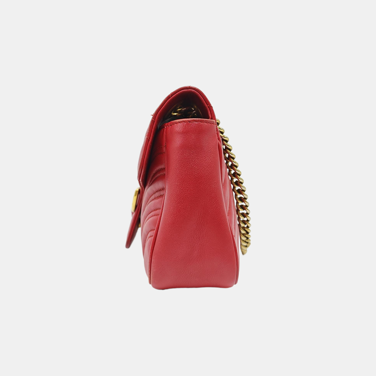 GG Marmont Medium Quilted Calfskin Red