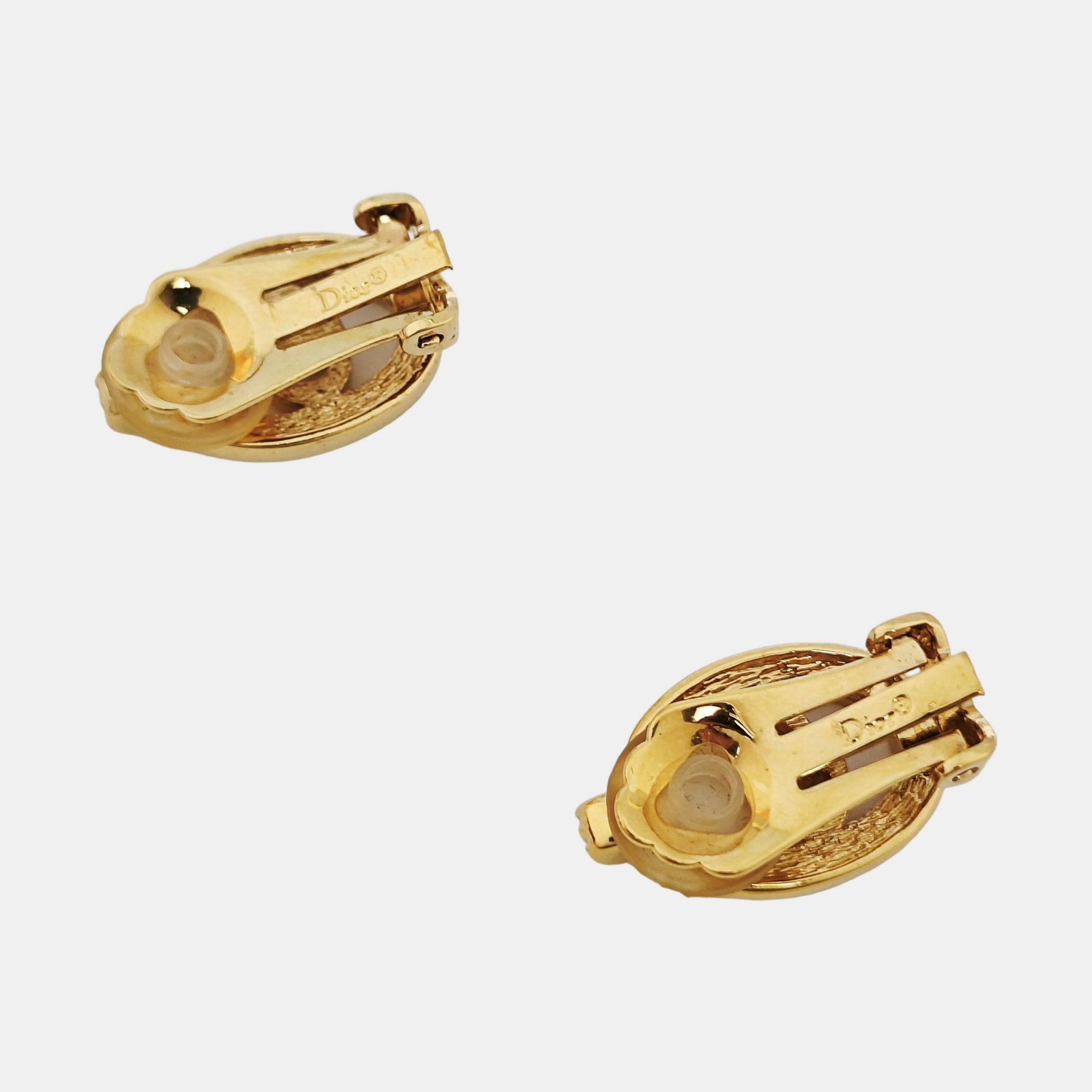 Petit CD Metal Gold Clip On Earrings
