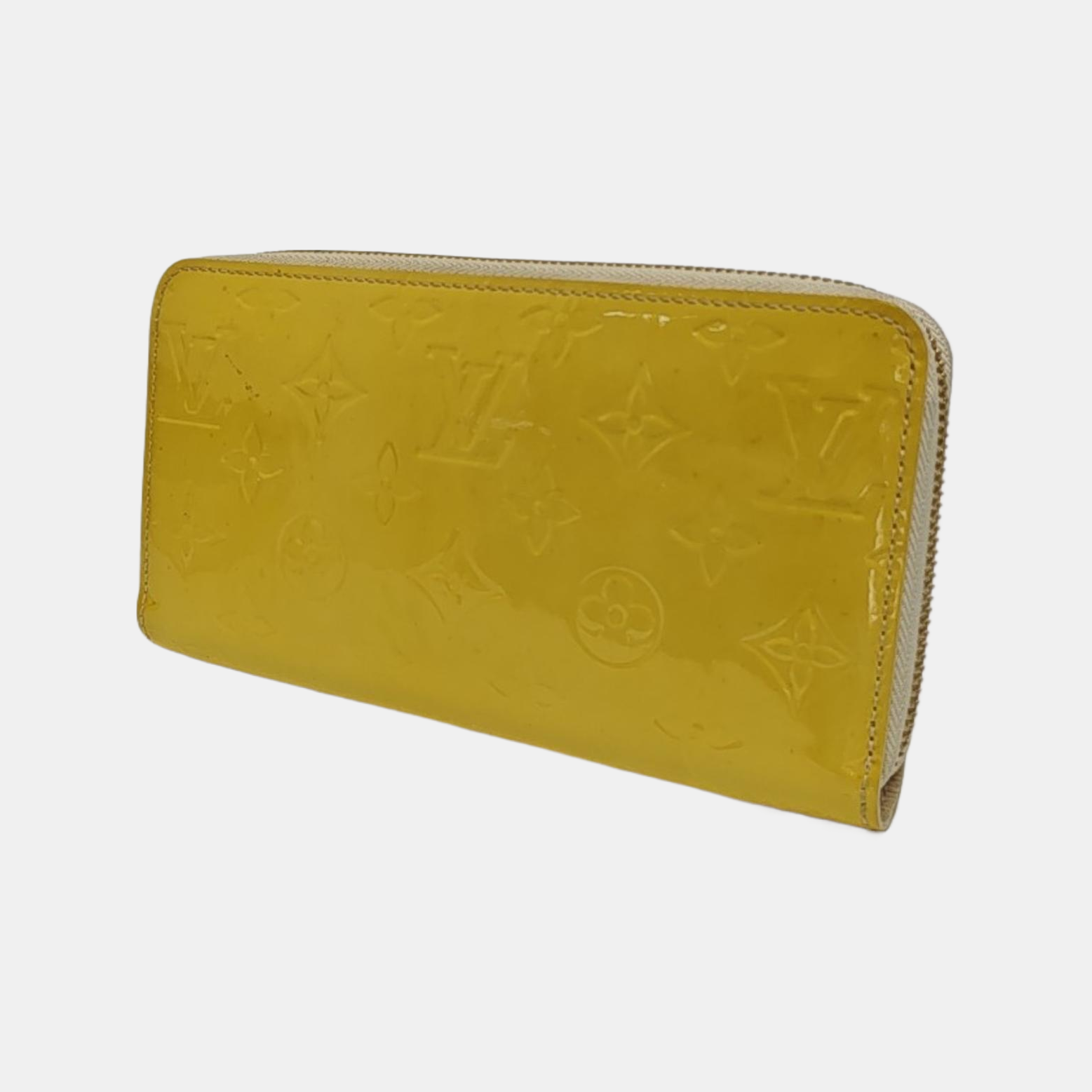 ZIPPY Monogram Patent Leather Yellow Wallet