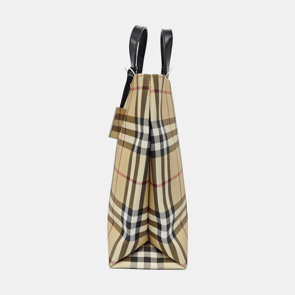 Coated Canvas Tote Bag Beige
