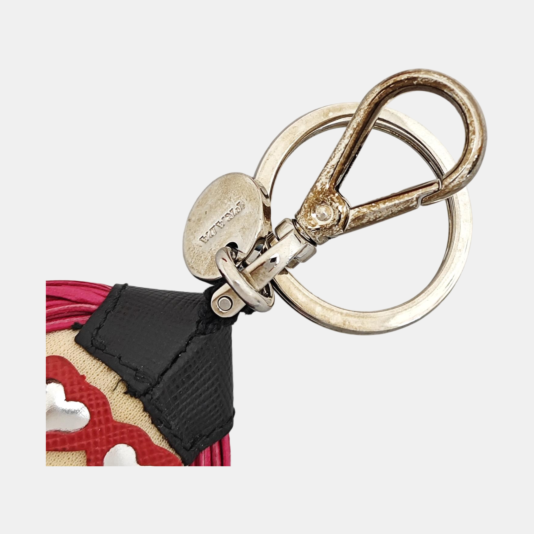 Leather Bag Charm Red