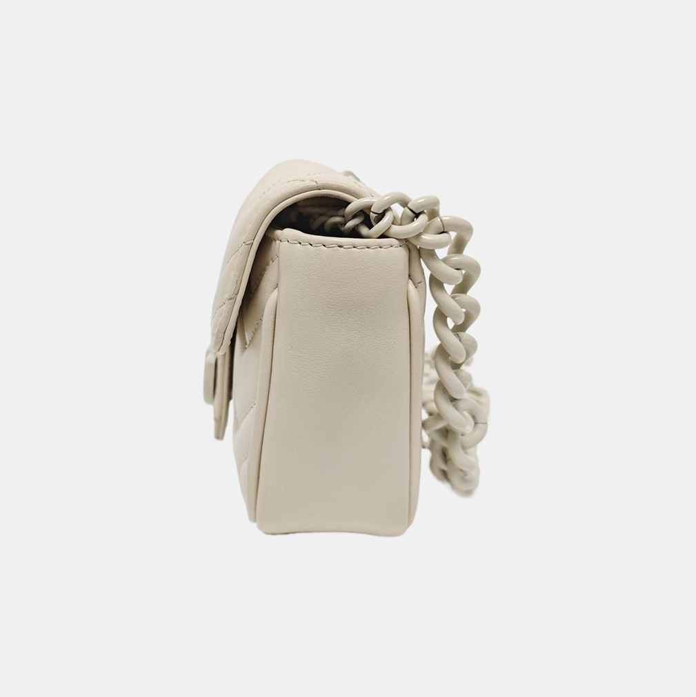 GG Marmont Mini Quilted Calfskin White