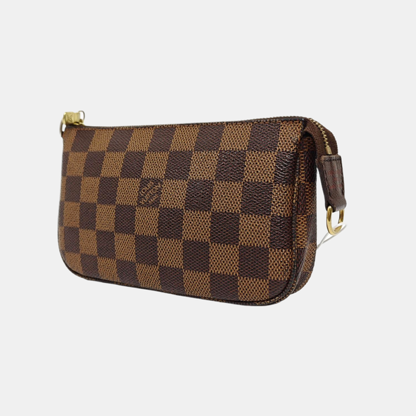 Authenticated pre-owned  ACCESSOIRES MM Damier Ebene Coated Canvas Brown - Clutch at Looply