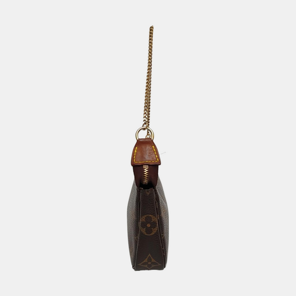 Authenticated pre-owned  ACCESSOIRES Mini Monogram Coated Canvas Brown - Top Handle Bag at Looply